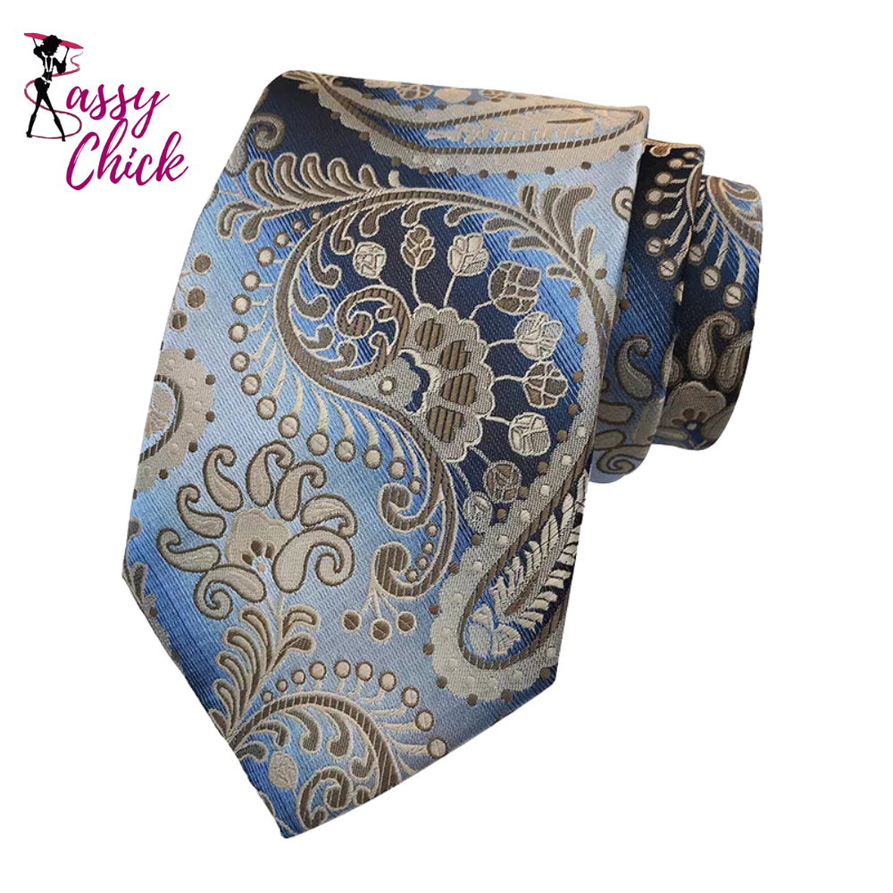 Luxury Sliver Color 8CM Business Wedding Ties Sassy Chick Logo