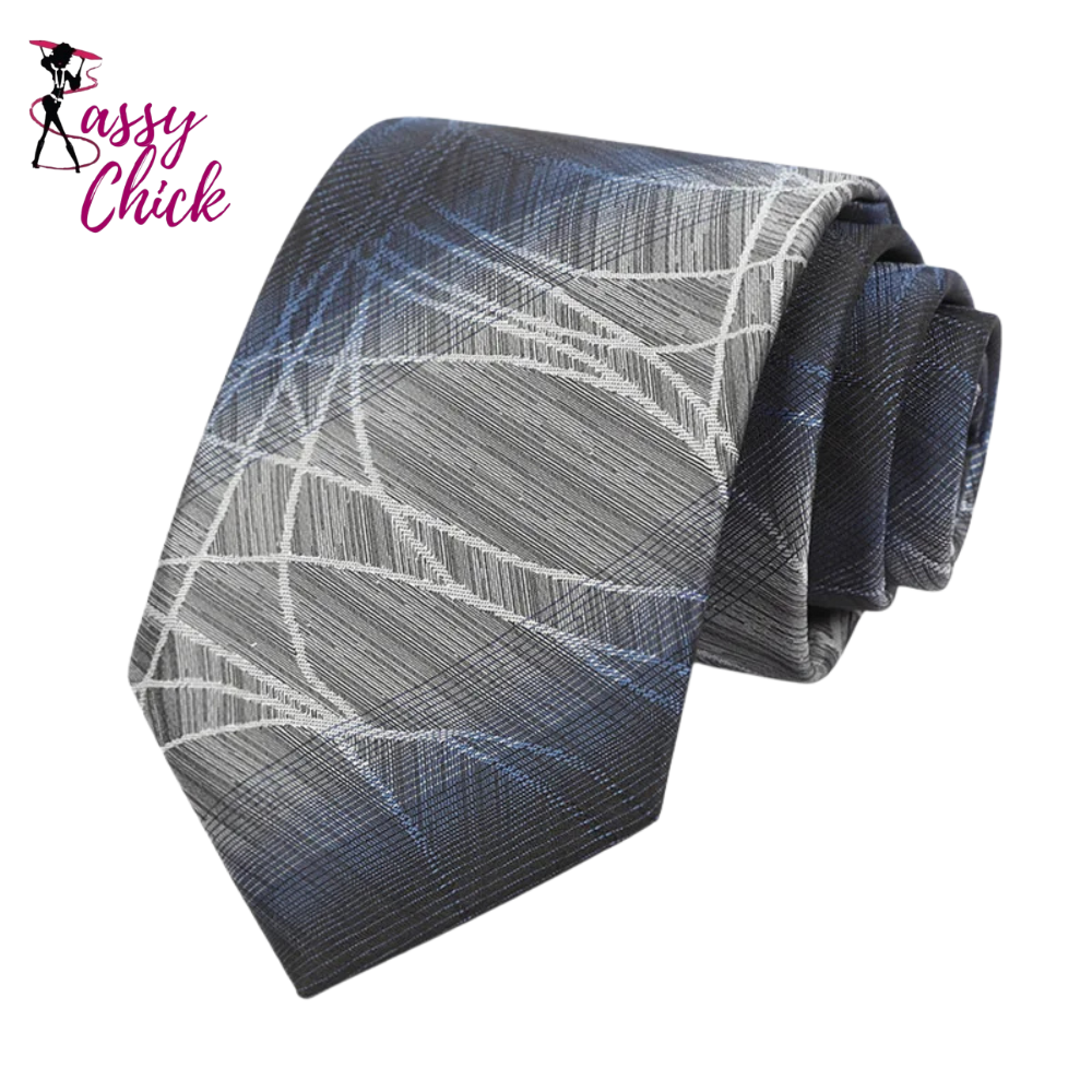 Luxury Sliver Color 8CM Business Wedding Ties Sassy Chick Logo