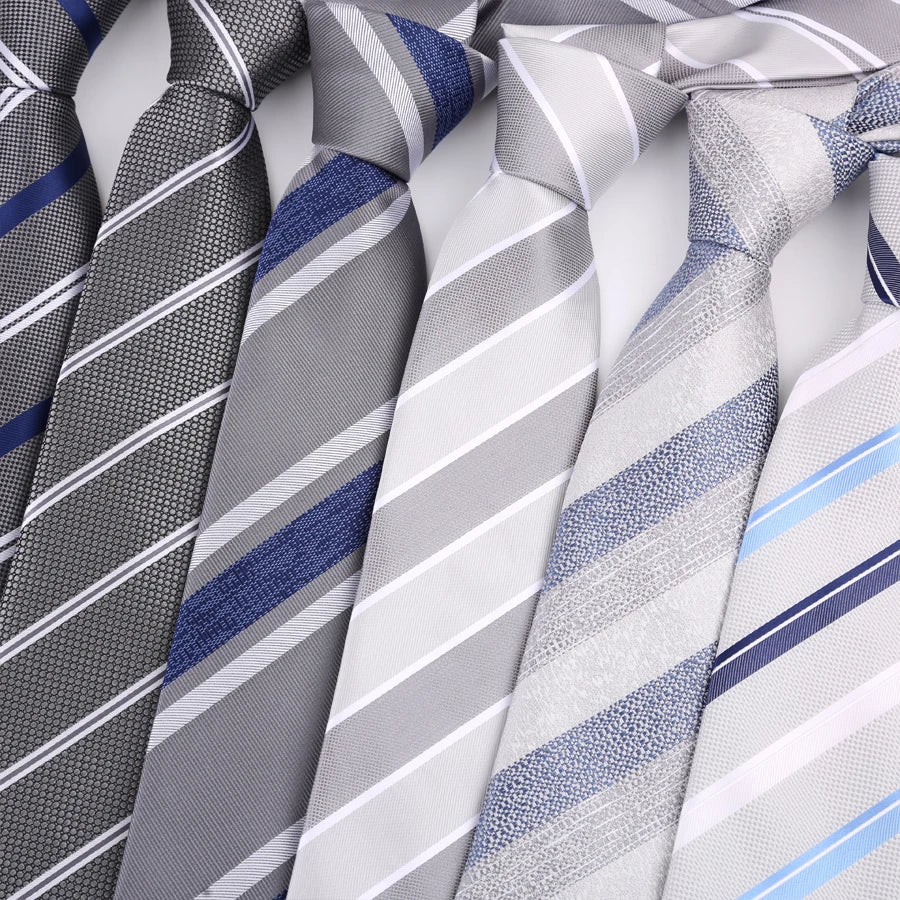 Collection of Luxury Sliver Color 8CM Business Wedding Ties