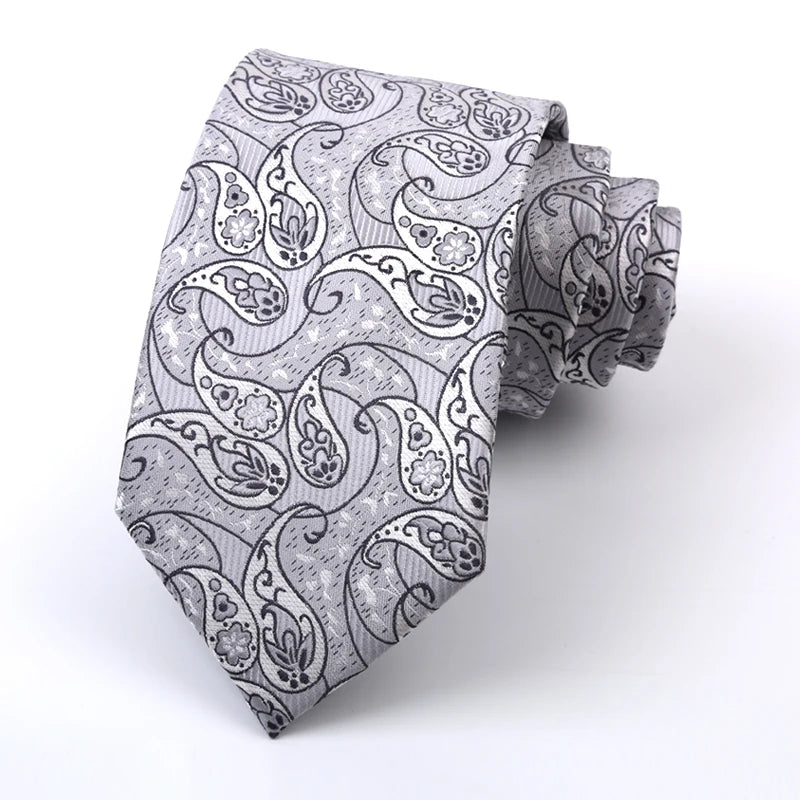 Luxury Sliver Color 8CM Business Wedding Ties