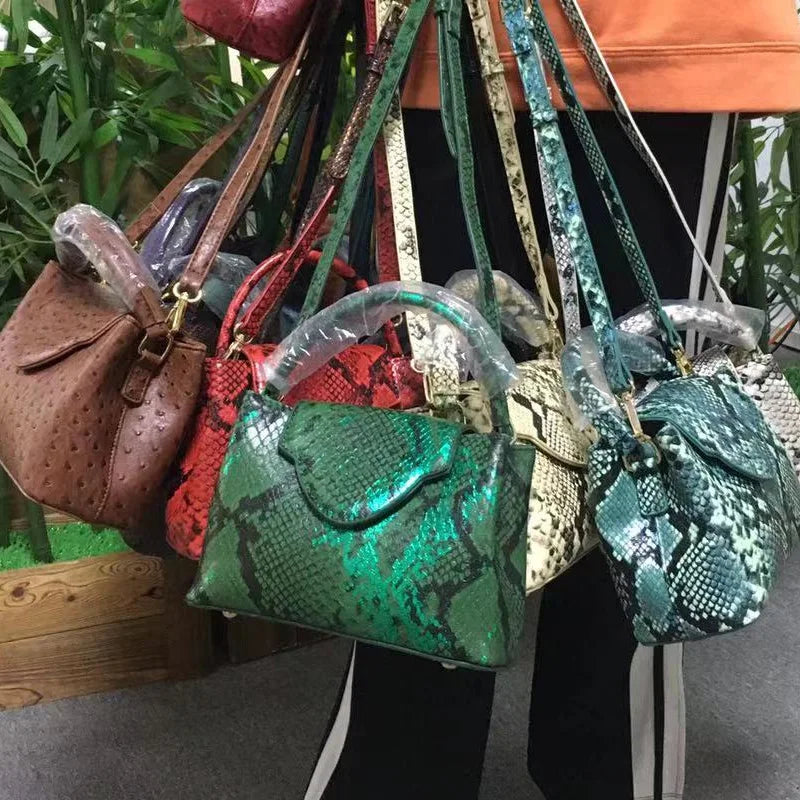 Collection of Luxury Snake and Ostrich Leather Handbag