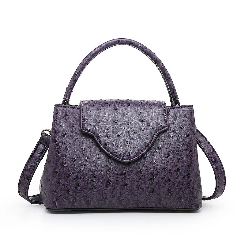 Black Luxury Snake and Ostrich Leather Handbag