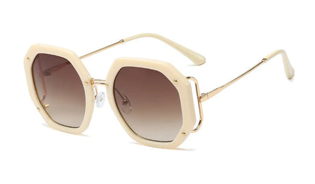 Luxury Square Shades Uv400 Sunglasses beige