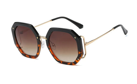 Luxury Square Shades Uv400 Sunglasses black leopard