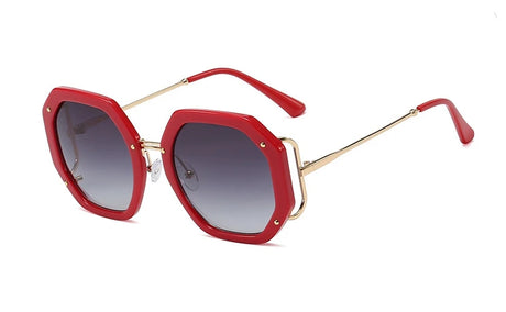 Luxury Square Shades Uv400 Sunglasses red