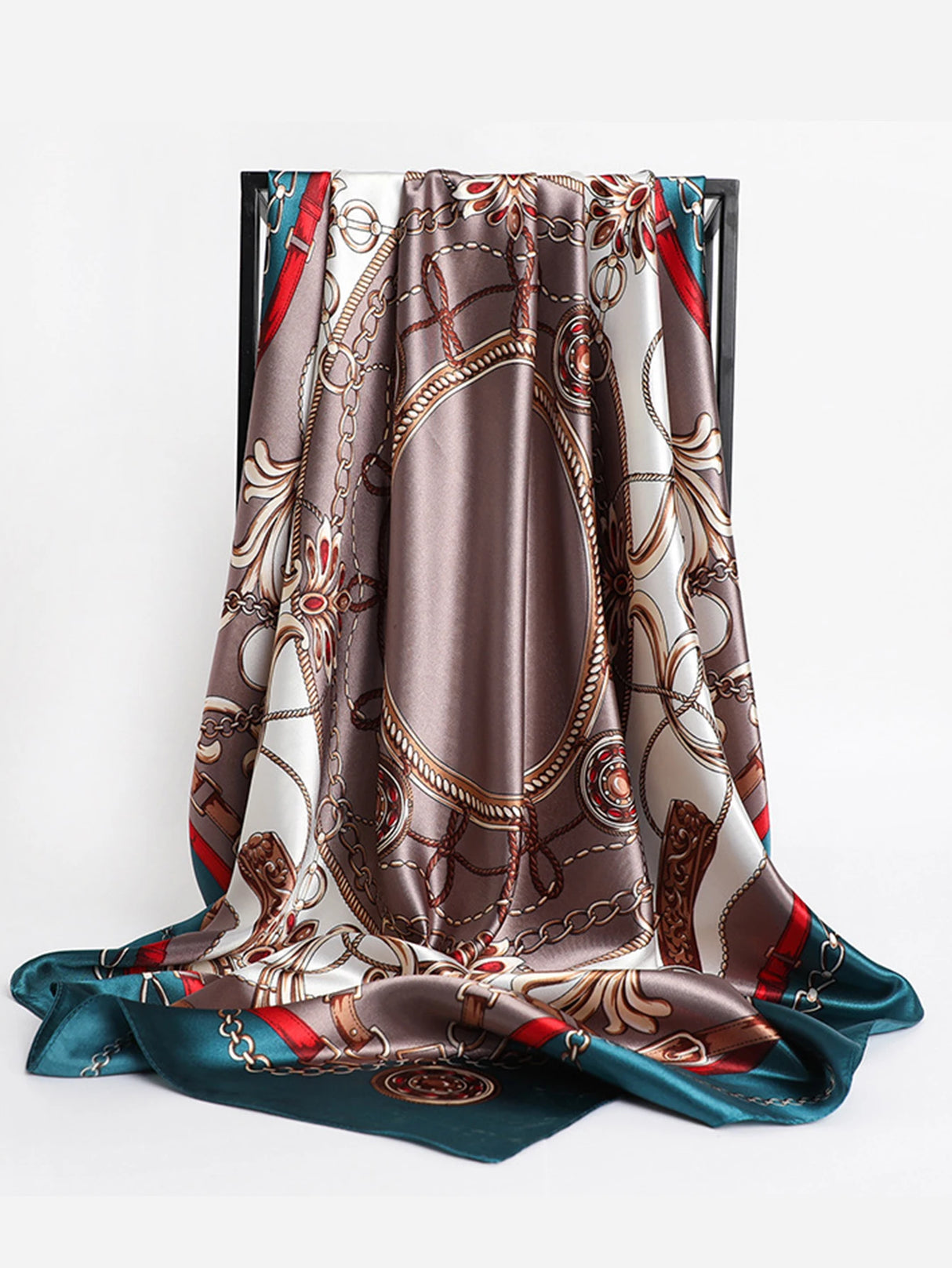 Luxury Square Silk Hijab Shawls Scarves Foulard Bandana