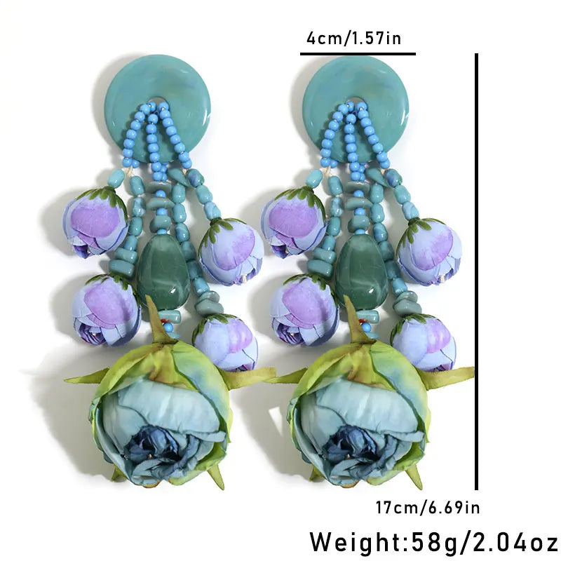 Size of Luxury Vintage Fairy Simulation Rosebud Earrings