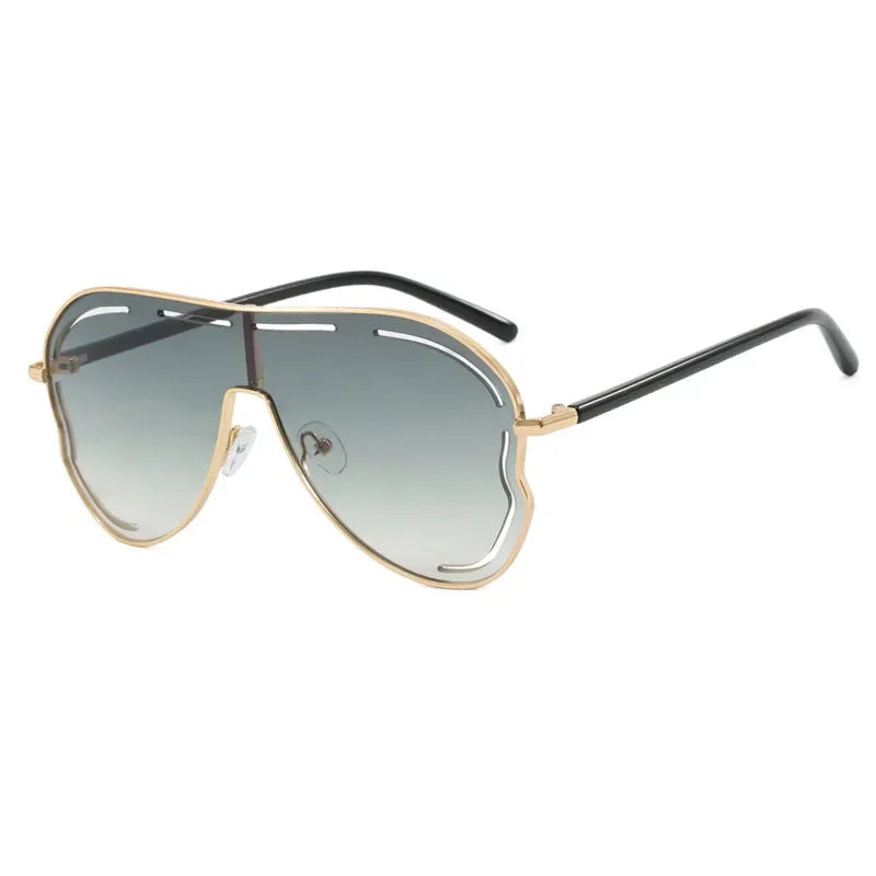 green vintage hollow pilot sunglasses