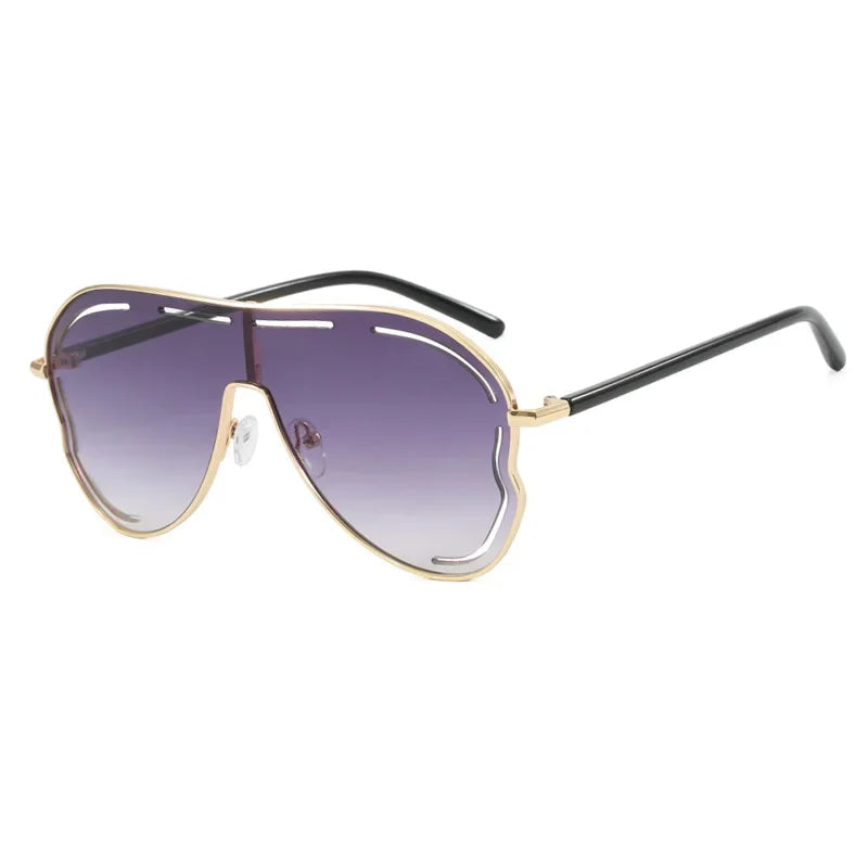 purple Vintage Hollow Pilot Sunglasses