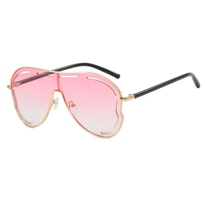 pink Vintage Hollow Pilot Sunglasses