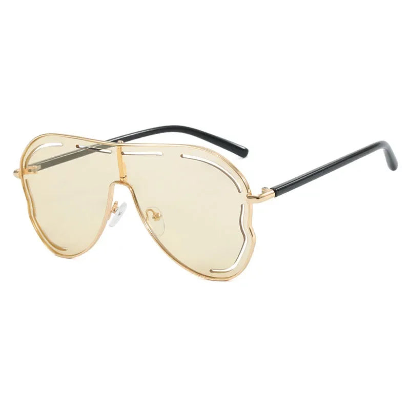 gold Vintage Hollow Pilot Sunglasses