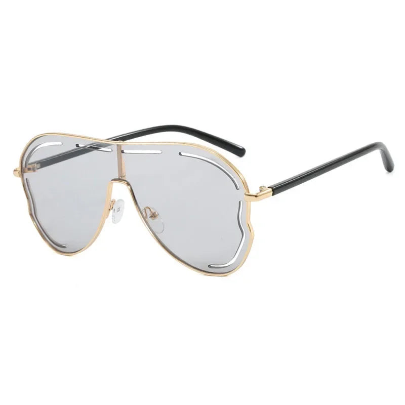 grey Vintage Hollow Pilot Sunglasses