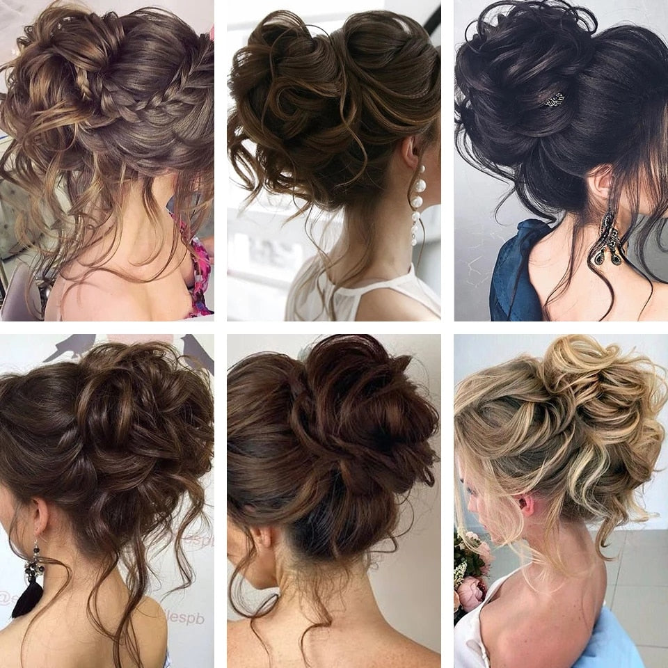 Collection of Messy Curly Claw Bun Hair Band