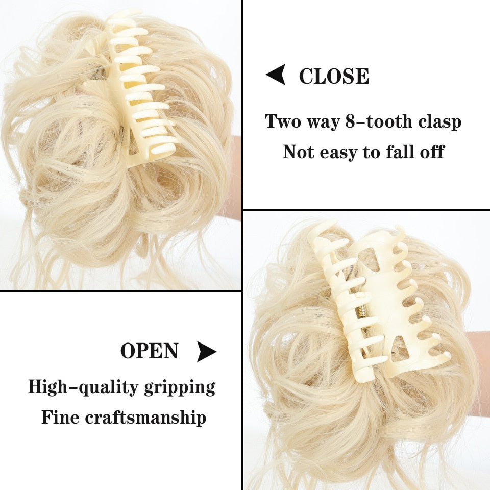 Messy Curly Claw Bun Hair Band