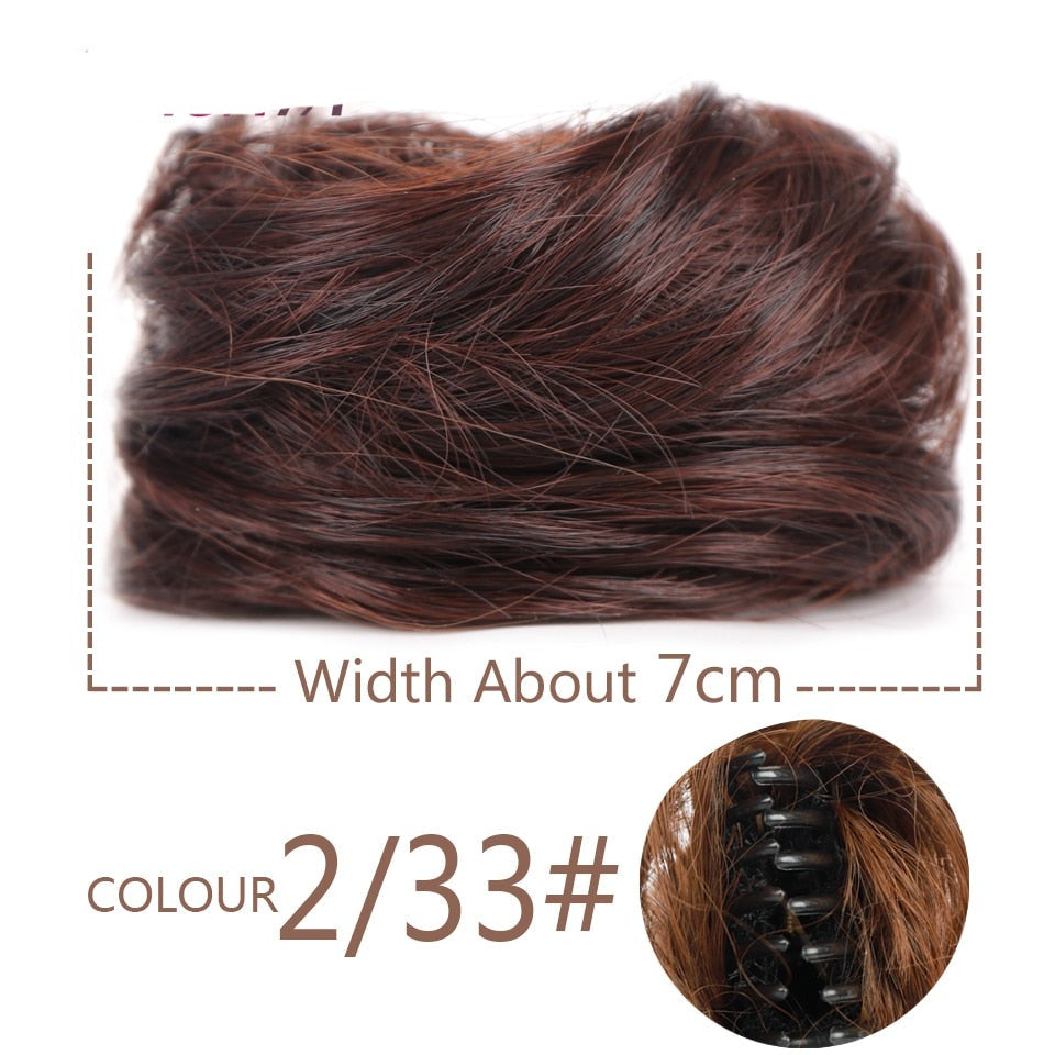 Ash Red Messy Hair Clip-on Bun