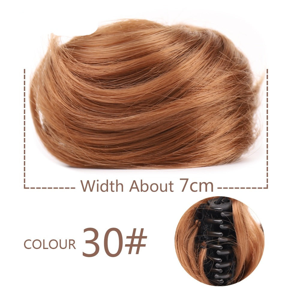 Ash brown Messy Hair Clip-on Bun