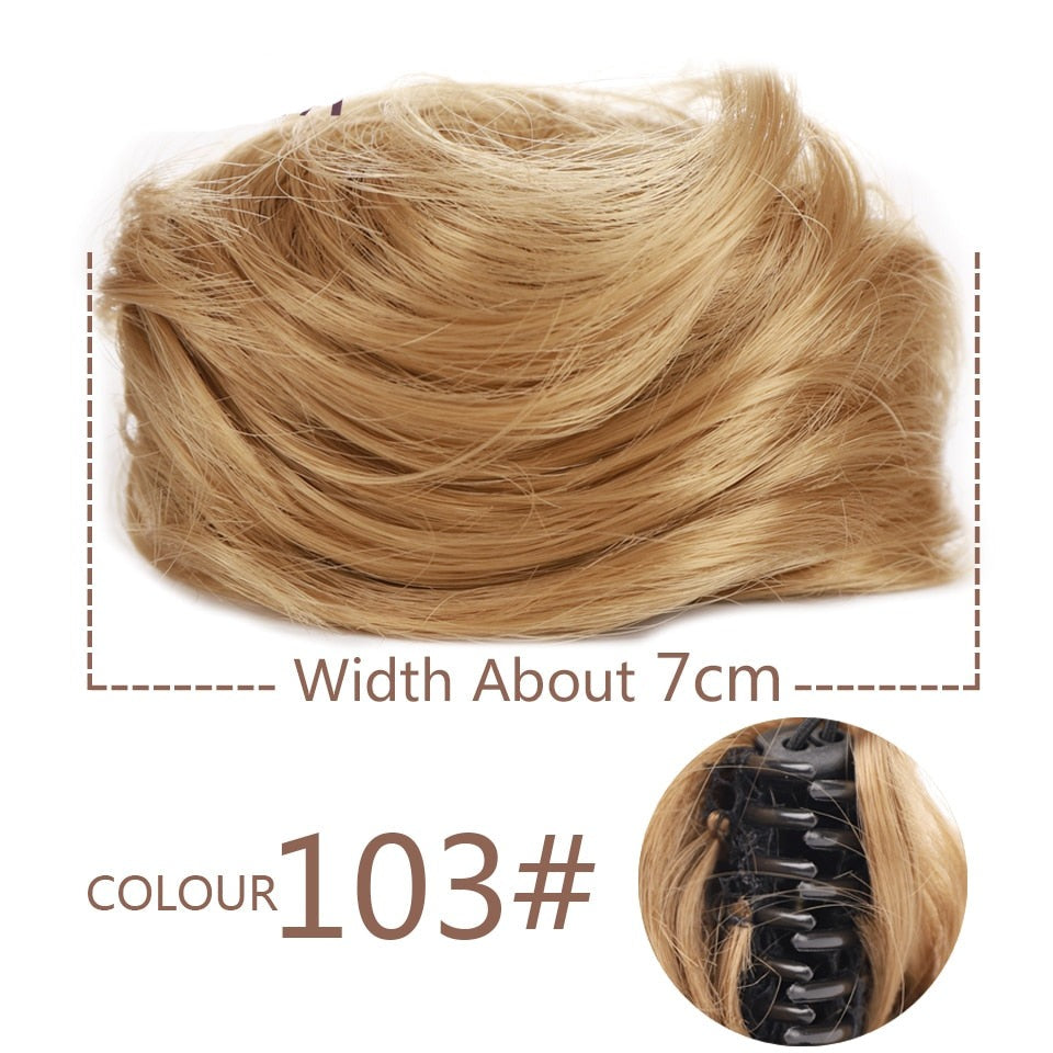 Blonde Messy Hair Clip-on Bun