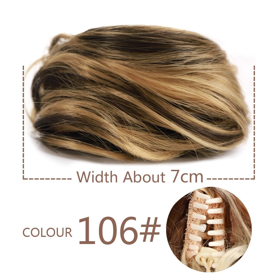 Ash Blonde Messy Hair Clip-on Bun