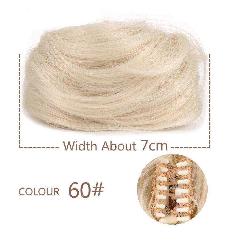 Blonde Messy Hair Clip-on Bun