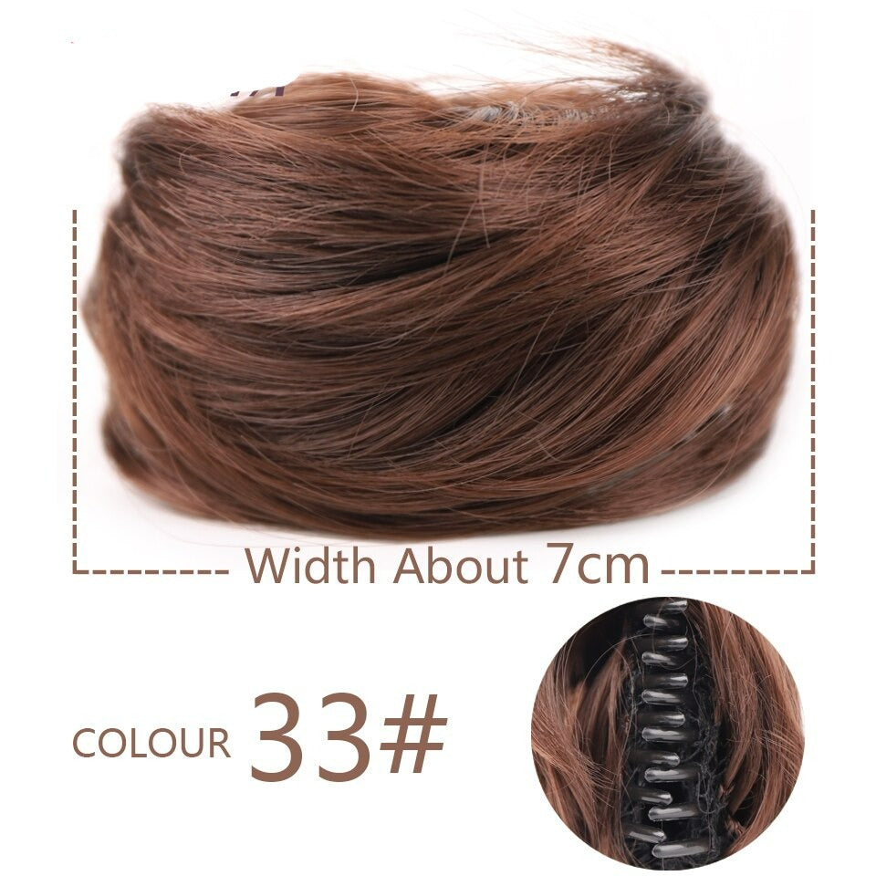 Ash Brown Messy Hair Clip-on Bun