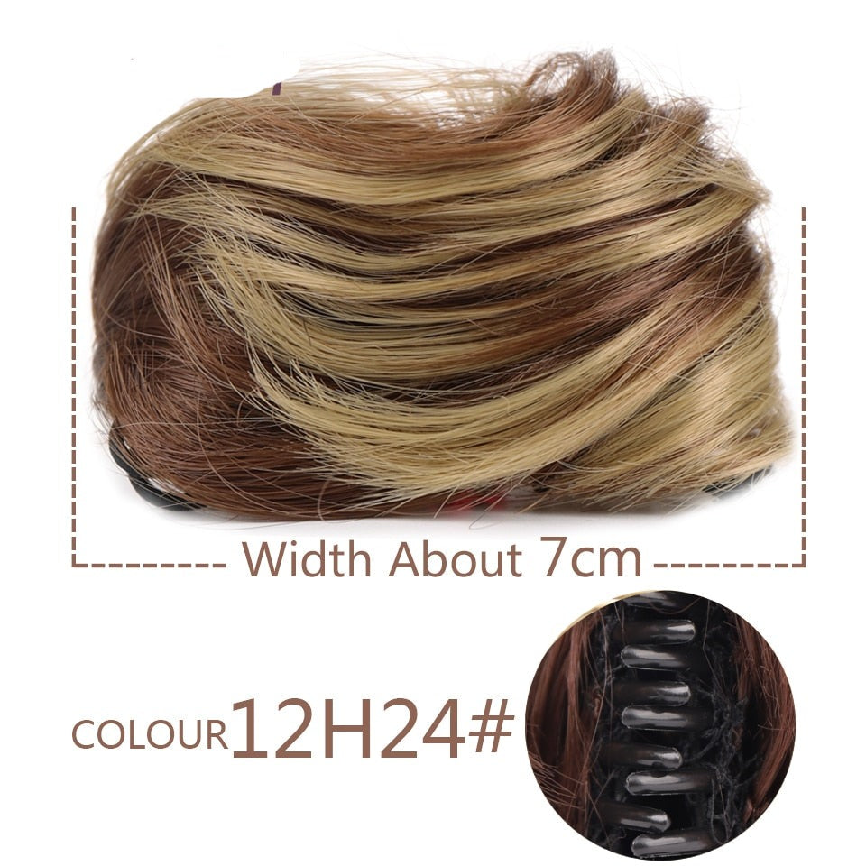 Ash Brown Messy Hair Clip-on Bun