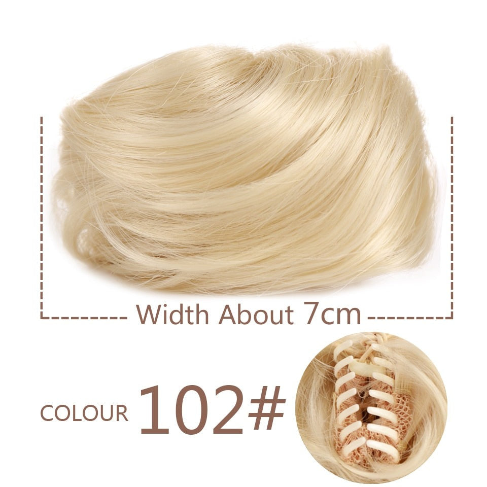 Blonde Messy Hair Clip-on Bun