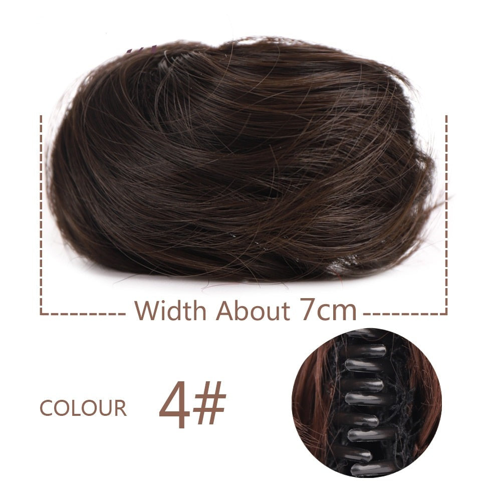 Black Messy Hair Clip-on Bun