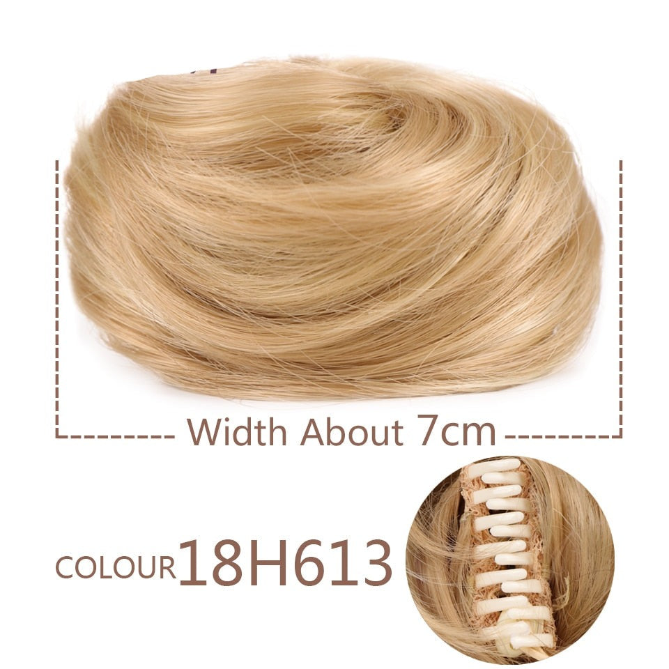 Blonde Messy Hair Clip-on Bun