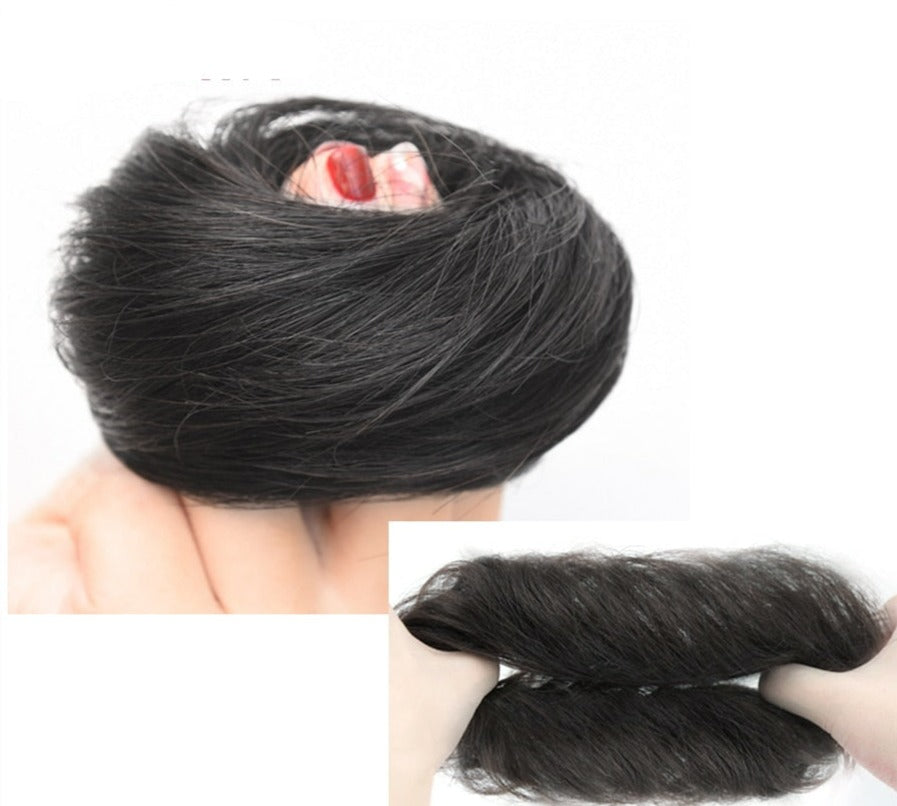 Black Messy Hair Clip-on Bun
