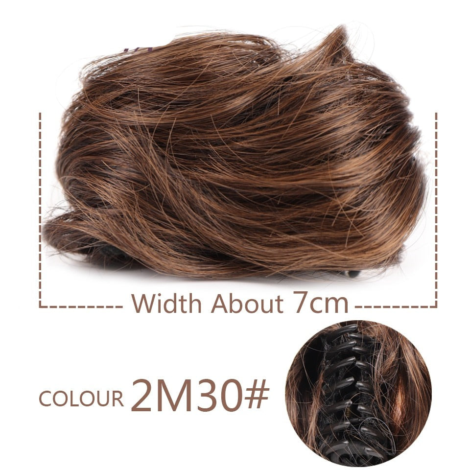 Ash Brown Messy Hair Clip-on Bun
