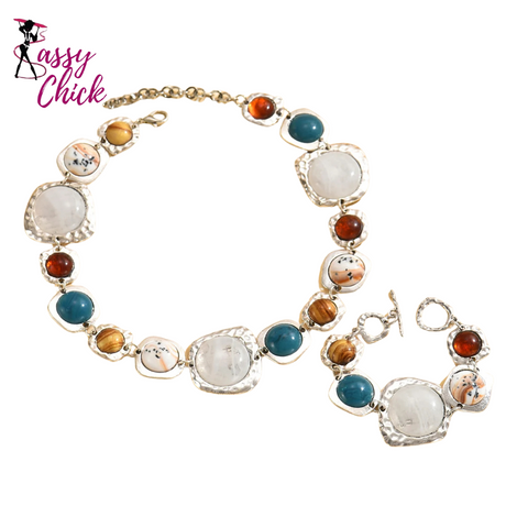 Metal Multi-color Irregular Geometric Jewelry Sets Sassy Chick Logo