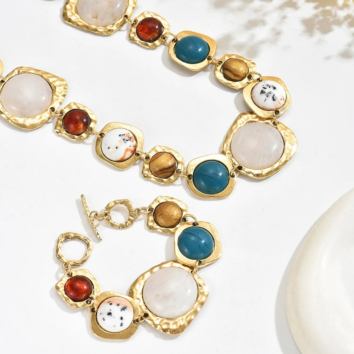 gold Metal Multi-color Irregular Geometric Jewelry Sets