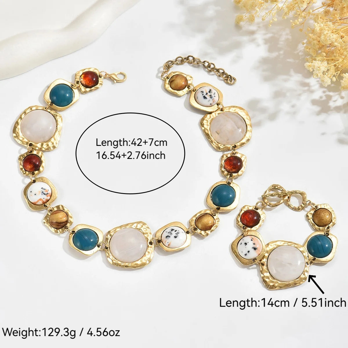 size of Metal Multi-color Irregular Geometric Jewelry Sets