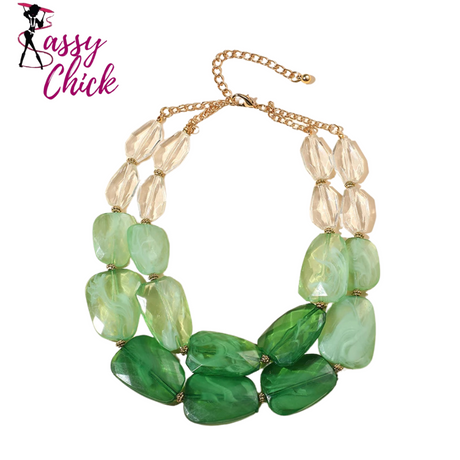 Multi-layer Bead Choker Necklaces Sassy Chick Logo