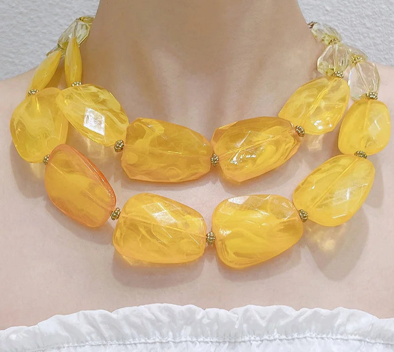Multi-layer Bead Choker Necklaces
