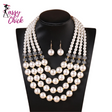 Multi-layer Beaded Imitation Pearl Jewelry Set Sassy Chick Logo