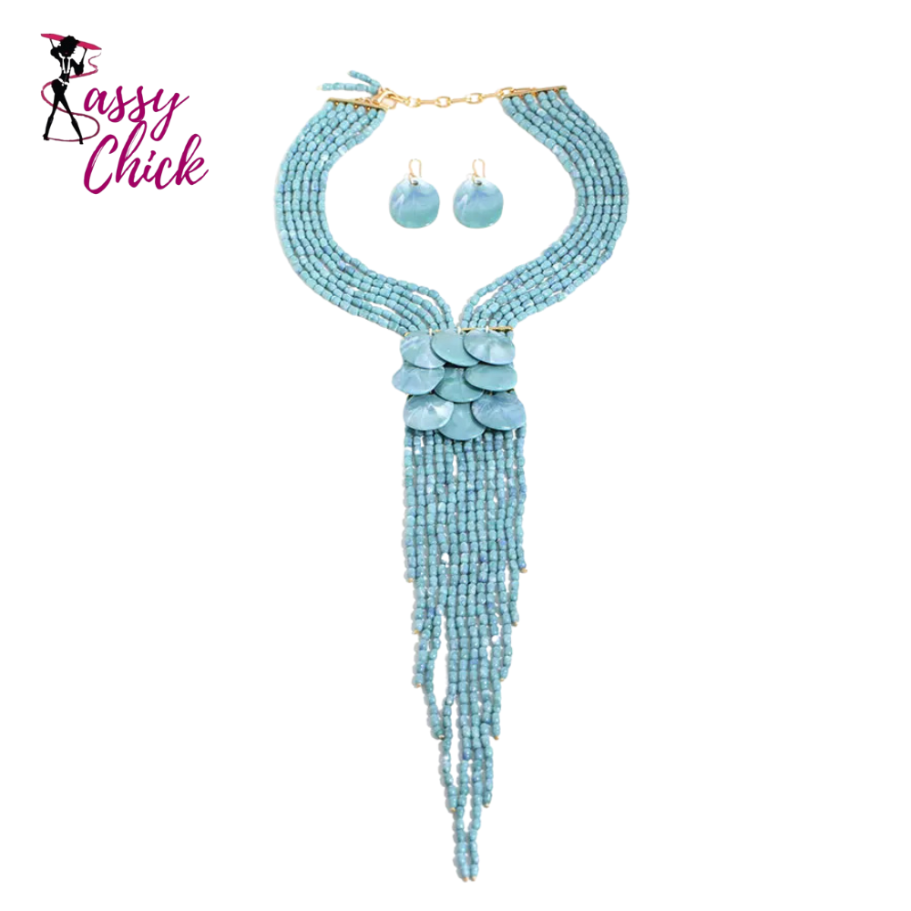 Multi-layered Handmade Tassel Necklace Sassy Chick Logo