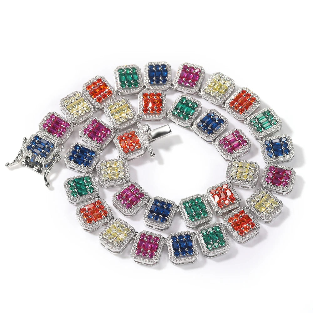 Multicolor Custom Brush Cursive Letter Icy Girl Necklace
