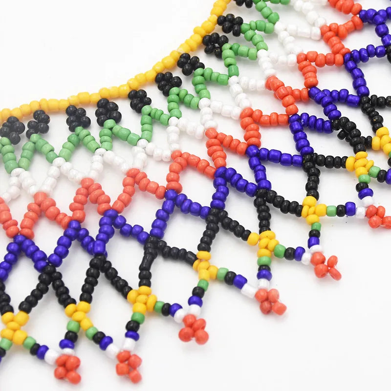 Multilayer Handmade Colorful Beads Collar Statement Jewelry