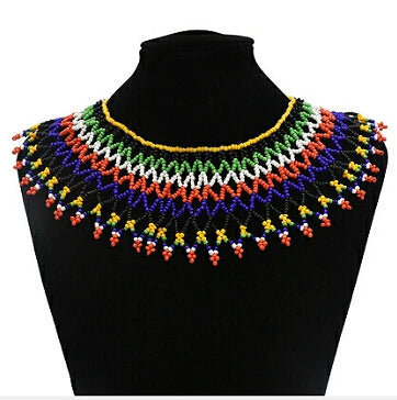 Multilayer Handmade Colorful Beads Collar Statement Jewelry
