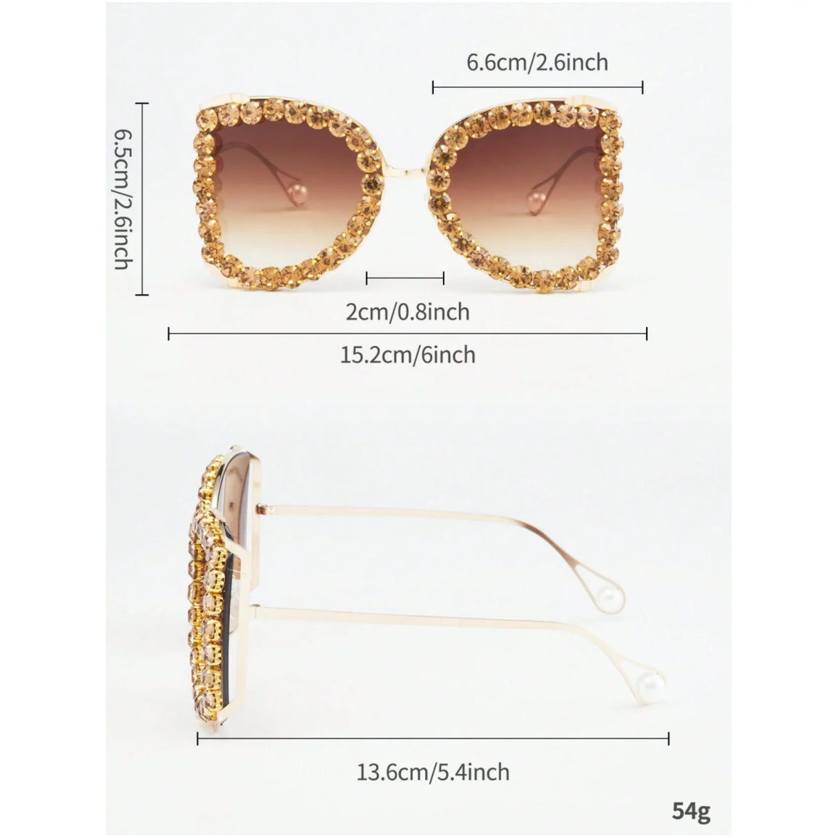 Size of New Butterfly-Shaped Oversized Women's Sunglasses