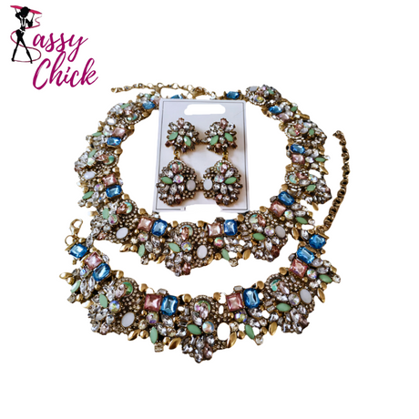 New Crystal Rhinestone Bridal Statement Jewelry Sets Sassy Chick Logo