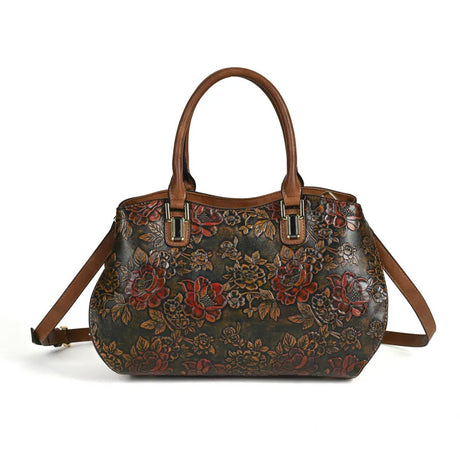 Brown New Embossed Large Handmade Shoulder Bag For Women