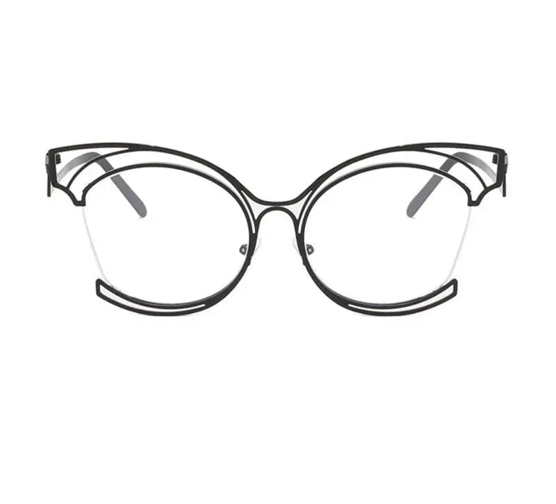 Black New Half-Frame Hollow Out Optical Eyewear