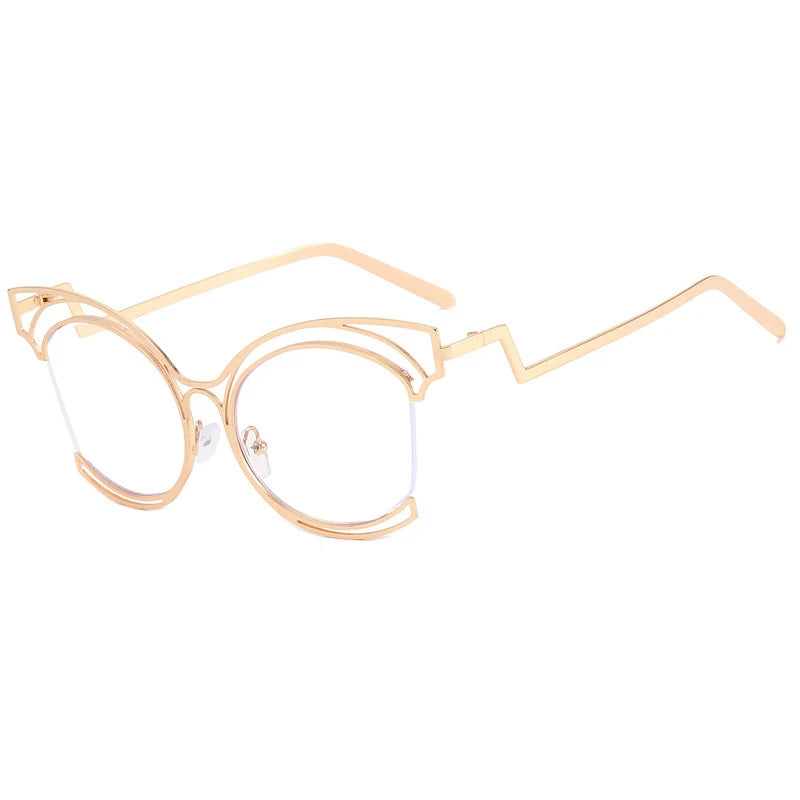 Gold New Half-Frame Hollow Out Optical Eyewear