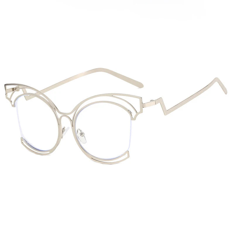 Silver New Half-Frame Hollow Out Optical Eyewear