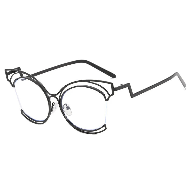 Black New Half-Frame Hollow Out Optical Eyewear
