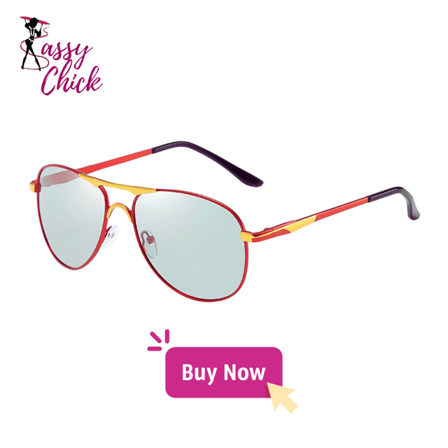 New Polarized Photochromic UV400 Sunglasses Sassy Chick Logo