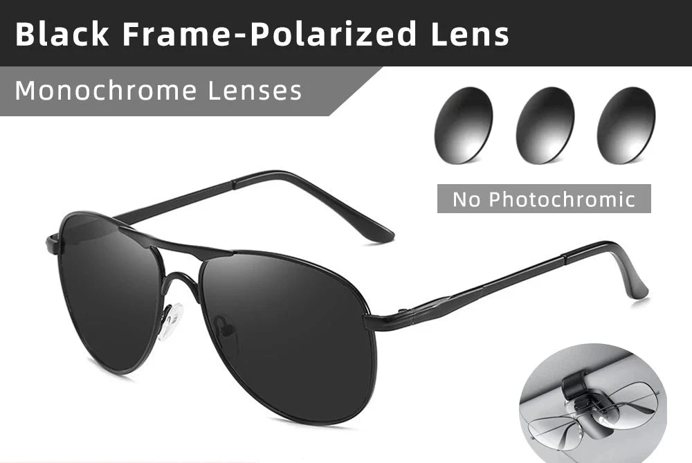 New Polarized Photochromic UV400 Sunglasses Black