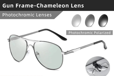 New Polarized Photochromic UV400 Sunglasses Silver